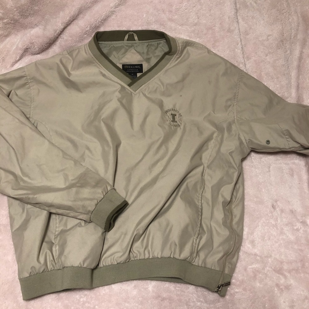 Tan pullover windbreaker